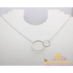 Серебряное колье два круга 860418с